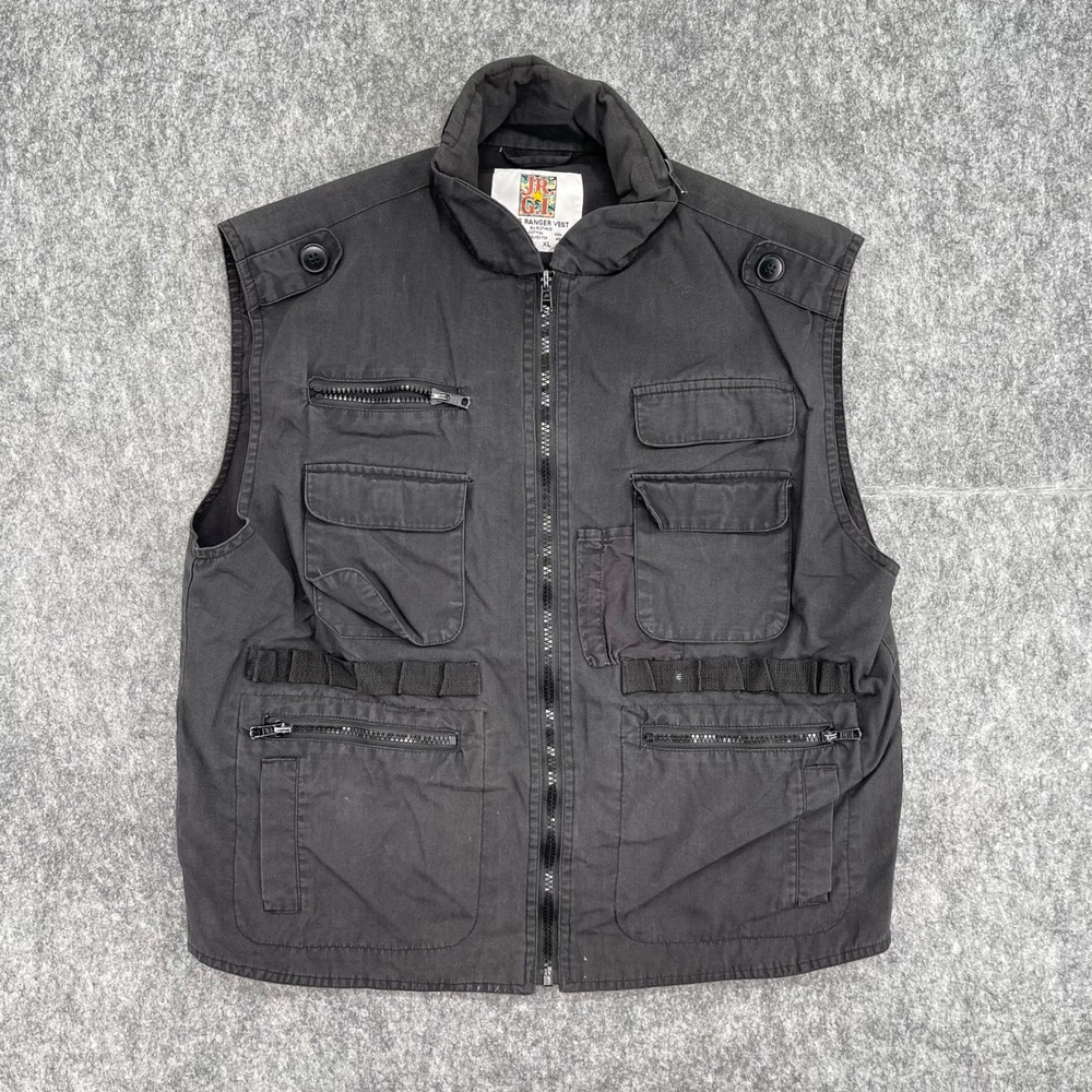 Rothco Boys Ranger Vest XL Black Tactical Utility Cargo Pockets JR G.I.